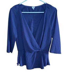 Wilfred Deep Lavender Blue Wrap Blouse